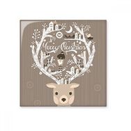 Dıythinker Geyik Baba Noel Evi Hediye 20x20 cm Seramik Karo