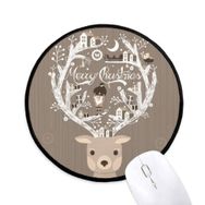 Dıythinker Geyik Baba Noel Evi Hediye Yuvarlak Kaymaz Mouse Pad