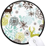 Dıythinker Geyik Dekorasyon Çiçek Noel Hayvan Yuvarlak Kaymaz Mouse Pad