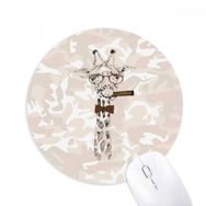 Dıythinker Geyik Hayvan Kafası Sanatsal Efekt Renkli Baskılı Yuvarlak Kaymaz Kauçuk Mouse Pad