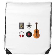Dıythinker Gitar Kulaklık CD Mikrofon Müzik Desenli Sırt Çantası