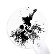 Dıythinker Gitar Müzik Enstrümanları Çılgın Desen Baskılı Yuvarlak Kaymaz Kauçuk Mouse Pad