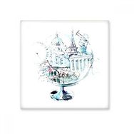 Dıythinker Globe London Eye Eyfel Kulesi Suluboya Boyama Seramik Bisque Fayans Dekorasyon 10x10 cm Seramik Karo
