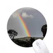 Dıythinker Gökkuşağı Orman Bilim Doğa Manzarası Baskılı Yuvarlak Kaymaz Kauçuk Mouse Pad