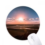 Dıythinker Gökyüzü Kırmızı Koyu Bulutlar Baskılı Yuvarlak Kaymaz Kauçuk Mouse Pad