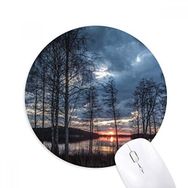 Dıythinker Göl Ağaçları Bilim Doğa Manzarası Baskılı Yuvarlak Kaymaz Kauçuk Mouse Pad