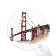 Dıythinker Golden Gate Bridge In America California Baskılı Yuvarlak Kaymaz Kauçuk Mouse Pad