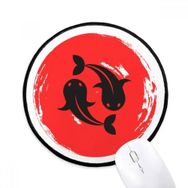 Dıythinker Goldfish Soyut Fırça Japonya Yuvarlak Kaymaz Mouse Pad