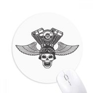 Dıythinker Gözlük Işıkları İskelet Motosiklet Desenli Baskılı Yuvarlak Kaymaz Kauçuk Mouse Pad