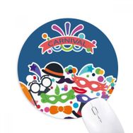 Dıythinker Gözlük Şapka Maskesi Happy Carnival Of Venice Baskılı Yuvarlak Kaymaz Kauçuk Mouse Pad