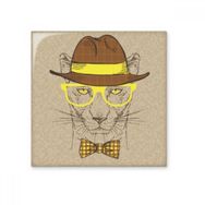 Dıythinker Gözlükler Leopar Yakışıklı 10x10 cm Seramik Karo