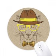 Dıythinker Gözlükler Leopar Yakışıklı Baskılı Yuvarlak Kaymaz Kauçuk Mouse Pad