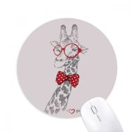 Dıythinker Gözlükler Zürafa Yakışıklı Baskılı Yuvarlak Kaymaz Kauçuk Mouse Pad