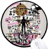 Dıythinker Graffiti Sokak Çiçek İnsan Desen Yuvarlak Kaymaz Mouse Pad