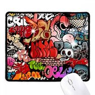 Dıythinker Graffiti Sokak Renkli Kafatası Duvar Boyama Kaymaz Mouse Pad