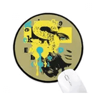 Dıythinker Graffiti Sokak Sarı Mavi Siyah Kadın Yuvarlak Kaymaz Mouse Pad