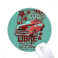 Dıythinker Grafiti Sokak Kırmızı Yeşil Araba Desenli Baskılı Yuvarlak Kaymaz Kauçuk Mouse Pad