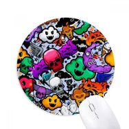 Dıythinker Grafiti Sokak Kültürü Renkli Kafatası Baskılı Yuvarlak Kaymaz Kauçuk Mouse Pad