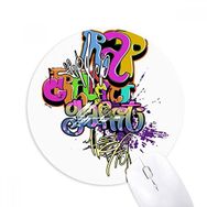 Dıythinker Grafiti Sokak Kültürü Renkli Rap Kelimeler Baskılı Yuvarlak Kaymaz Kauçuk Mouse Pad