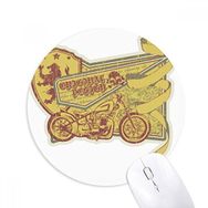 Dıythinker Grafiti Sokak Kültürü Sarı Motosiklet Desenli Baskılı Yuvarlak Kaymaz Kauçuk Mouse Pad