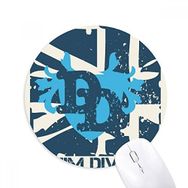 Dıythinker Grafiti Sokak Mavi Kot Bölümü Desenli Baskılı Yuvarlak Kaymaz Kauçuk Mouse Pad