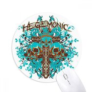 Dıythinker Grafiti Sokak Mavi Siyah Kafatası Baskılı Yuvarlak Kaymaz Kauçuk Mouse Pad