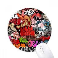 Dıythinker Grafiti Sokak Renkli Kafatası Duvar Resmi Baskılı Yuvarlak Kaymaz Kauçuk Mouse Pad