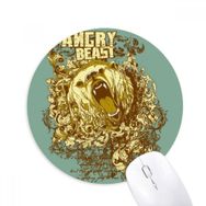 Dıythinker Grafiti Sokak Sarı Ayı Kızgın Desen Baskılı Yuvarlak Kaymaz Kauçuk Mouse Pad