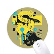 Dıythinker Grafiti Sokak Sarı Mavi Siyah Kadın Baskılı Yuvarlak Kaymaz Kauçuk Mouse Pad