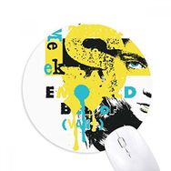 Dıythinker Grafiti Sokak Sarı Siyah Kadın Desenli Baskılı Yuvarlak Kaymaz Kauçuk Mouse Pad