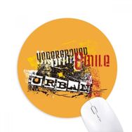 Dıythinker Grafiti Sokak Siyah Turuncu Şehir Desenli Baskılı Yuvarlak Kaymaz Kauçuk Mouse Pad