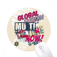 Dıythinker Grafiti Sokak Soyut Renkli Kelimeler Baskılı Yuvarlak Kaymaz Kauçuk Mouse Pad