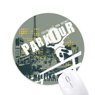 Dıythinker Grafiti Street Hip-Hop Paris Desenli Baskılı Yuvarlak Kaymaz Kauçuk Mouse Pad