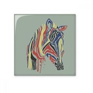 Dıythinker Grafiti Tek Basit Renkli Zebra Hayvan 15x15 cm Seramik Karo