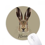 Dıythinker Gri Büyük Burunlu Vahşi Tavşan Hayvan Baskılı Yuvarlak Kaymaz Kauçuk Mouse Pad