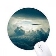 Dıythinker Gri Gökyüzü Beyaz Bulutlar Baskılı Yuvarlak Kaymaz Kauçuk Mouse Pad