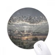 Dıythinker Gri Gökyüzü Koyu Beyaz Bulutlar Baskılı Yuvarlak Kaymaz Kauçuk Mouse Pad