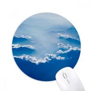 Dıythinker Gri Gökyüzü Sis Beyaz Bulutlar Baskılı Yuvarlak Kaymaz Kauçuk Mouse Pad