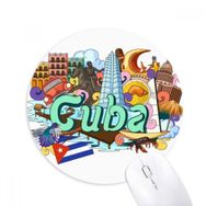 Dıythinker Guantanamo Trinidad Küba Grafiti Baskılı Yuvarlak Kaymaz Kauçuk Mouse Pad