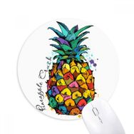 Dıythinker Güçlü Renk Ananas Tropik Meyve Baskılı Yuvarlak Kaymaz Kauçuk Mouse Pad