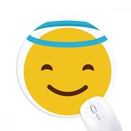 Dıythinker Gülümseme Açısı Sarı Sevimli Çevrimiçi Sohbet Baskılı Yuvarlak Kaymaz Kauçuk Mouse Pad