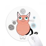 Dıythinker Gülümseme Hayvan Pembe Kedi Baskılı Yuvarlak Kaymaz Kauçuk Mouse Pad