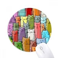 Dıythinker Gülümseyen Çizgi Film Sevimli Kedi Hayvan Hayvan Hayvan Sevgili Baskılı Yuvarlak Kaymaz Kauçuk Mouse Pad