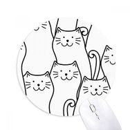 Dıythinker Gülümseyen Kedi Hayvan Hayvan Sevgili Baskılı Yuvarlak Kaymaz Kauçuk Mouse Pad
