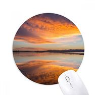 Dıythinker Gündoğumu Okyanus Gökyüzü Bulut Yansımalı Baskılı Yuvarlak Kaymaz Kauçuk Mouse Pad