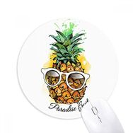 Dıythinker Güneş Gözlüğü Ananas Tropik Meyve Baskılı Yuvarlak Kaymaz Kauçuk Mouse Pad