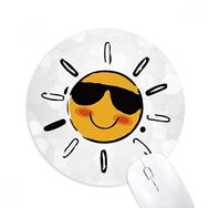 Dıythinker Güneş Gözlüğü Hava Güneş İllüstrasyon Desen Baskılı Yuvarlak Kaymaz Kauçuk Mouse Pad