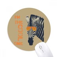 Dıythinker Güneş Gözlüğü Zebra Havalı Kahverengi Hayvan Baskılı Yuvarlak Kaymaz Kauçuk Mouse Pad