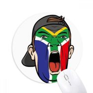 Dıythinker Güney Afrika Bayrağı Yüz Makyaj Başlığı Baskılı Yuvarlak Kaymaz Kauçuk Mouse Pad