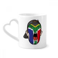 Dıythinker Güney Afrika Bayrağı Yüz Makyaj Kapağı Kahve Kupaları Seramik Kupa